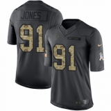 Men's Nike Los Angeles Chargers #91 Justin Jones Limited Black 2016 Salute to Service NFL Jersey