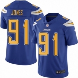 Youth Nike Los Angeles Chargers #91 Justin Jones Limited Electric Blue Rush Vapor Untouchable NFL Jersey