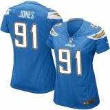 Women's Nike Los Angeles Chargers #91 Justin Jones Game Electric Blue Alternate NFL Jersey
