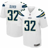 Men's Nike Los Angeles Chargers #32 Branden Oliver Elite White NFL Jersey