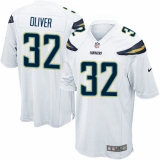 Men's Nike Los Angeles Chargers #32 Branden Oliver Game White NFL Jersey