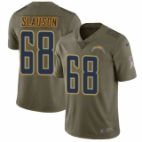 Men's Nike Los Angeles Chargers #68 Matt Slauson Limited Olive 2017 Salute to Service NFL Jersey