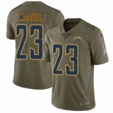 Youth Nike Los Angeles Chargers #23 Dexter McCoil Limited Olive 2017 Salute to Service NFL Jersey