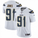 Men's Nike Los Angeles Chargers #91 Justin Jones White Vapor Untouchable Limited Player NFL Jersey