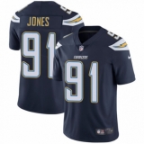 Men's Nike Los Angeles Chargers #91 Justin Jones Navy Blue Team Color Vapor Untouchable Limited Player NFL Jersey