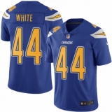 Men's Nike Los Angeles Chargers #44 Kyzir White Limited Electric Blue Rush Vapor Untouchable NFL Jersey