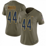 Women's Nike Los Angeles Chargers #44 Kyzir White Limited Olive 2017 Salute to Service NFL Jersey