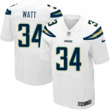 Men's Nike Los Angeles Chargers #34 Derek Watt Elite White NFL Jersey