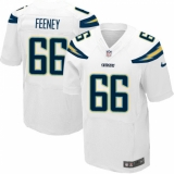 Men's Nike Los Angeles Chargers #66 Dan Feeney Elite White NFL Jersey