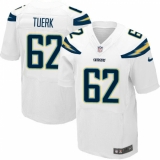 Men's Nike Los Angeles Chargers #62 Max Tuerk Elite White NFL Jersey