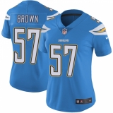 Women's Nike Los Angeles Chargers #57 Jatavis Brown Elite Electric Blue Alternate NFL Jersey