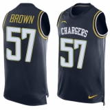 Men's Nike Los Angeles Chargers #57 Jatavis Brown Limited Navy Blue Player Name & Number Tank Top NFL Jersey