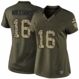 Women's Nike Los Angeles Chargers #16 Tyrell Williams Elite Green Salute to Service NFL Jersey