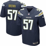 Men's Nike Los Angeles Chargers #57 Jatavis Brown Elite Navy Blue Team Color NFL Jersey