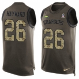 Men's Nike Los Angeles Chargers #26 Casey Hayward Limited Green Salute to Service Tank Top NFL Jersey