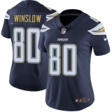Women's Nike Los Angeles Chargers #80 Kellen Winslow Elite Navy Blue Team Color NFL Jersey