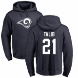 NFL Nike Los Angeles Rams #21 Aqib Talib Navy Blue Name & Number Logo Pullover Hoodie