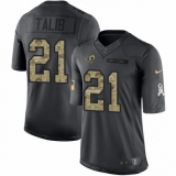 Women's Nike Los Angeles Rams #21 Aqib Talib Black Camo Salute to Service T-Shirt