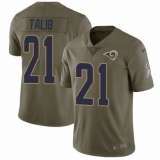 Youth Nike Los Angeles Rams #21 Aqib Talib Limited Olive 2017 Salute to Service NFL Jersey