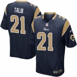Men's Nike Los Angeles Rams #21 Aqib Talib Game Navy Blue Team Color NFL Jersey