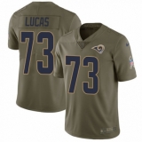 Youth Nike Los Angeles Rams #73 Cornelius Lucas Limited Olive 2017 Salute to Service NFL Jersey