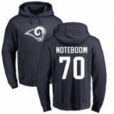 NFL Nike Los Angeles Rams #70 Joseph Noteboom Navy Blue Name & Number Logo Pullover Hoodie