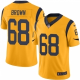 Men's Nike Los Angeles Rams #68 Jamon Brown Limited Gold Rush Vapor Untouchable NFL Jersey