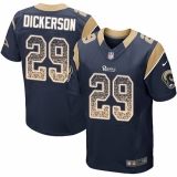 Men's Nike Los Angeles Rams #29 Eric Dickerson Elite Navy Blue Home Drift Fashion NFL Jersey
