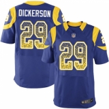 Men's Nike Los Angeles Rams #29 Eric Dickerson Elite Royal Blue Alternate Drift Fashion NFL Jersey