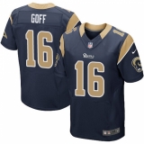 Men's Nike Los Angeles Rams #16 Jared Goff Navy Blue Team Color Vapor Untouchable Elite Player NFL Jersey