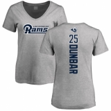 NFL Women's Nike Los Angeles Rams #25 Lance Dunbar Ash Backer V-Neck T-Shirt