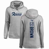 NFL Women's Nike Los Angeles Rams #68 Jamon Brown Ash Backer Pullover Hoodie