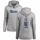 NFL Women's Nike Los Angeles Rams #16 Jared Goff Ash Backer Pullover Hoodie