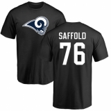 NFL Nike Los Angeles Rams #76 Rodger Saffold Black Name & Number Logo T-Shirt