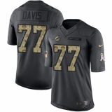 Youth Nike Miami Dolphins #77 Jesse Davis Limited Black 2016 Salute to Service NFL Jersey