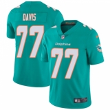Youth Nike Miami Dolphins #77 Jesse Davis Aqua Green Team Color Vapor Untouchable Limited Player NFL Jersey