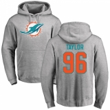 NFL Nike Miami Dolphins #96 Vincent Taylor Ash Name & Number Logo Pullover Hoodie