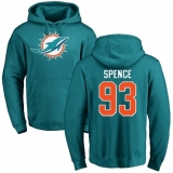 NFL Nike Miami Dolphins #93 Akeem Spence Aqua Green Name & Number Logo Pullover Hoodie