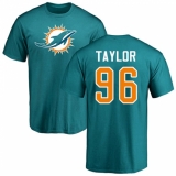 NFL Nike Miami Dolphins #96 Vincent Taylor Aqua Green Name & Number Logo T-Shirt