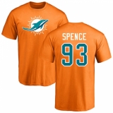 NFL Nike Miami Dolphins #93 Akeem Spence Orange Name & Number Logo T-Shirt
