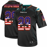 Men's Nike Miami Dolphins #29 Minkah Fitzpatrick Elite Black USA Flag Fashion NFL Jersey
