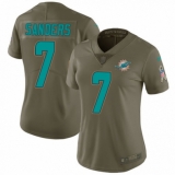 Women's Nike Miami Dolphins #7 Jason Sanders Limited Olive 2017 Salute to Service NFL Jersey