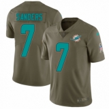 Men's Nike Miami Dolphins #7 Jason Sanders Limited Olive 2017 Salute to Service NFL Jersey