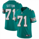 Youth Nike Miami Dolphins #71 Josh Sitton Aqua Green Alternate Vapor Untouchable Elite Player NFL Jersey