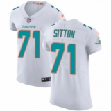 Men's Nike Miami Dolphins #71 Josh Sitton White Vapor Untouchable Elite Player NFL Jersey