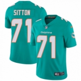 Men's Nike Miami Dolphins #71 Josh Sitton Aqua Green Team Color Vapor Untouchable Limited Player NFL Jersey
