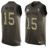 Men's Nike Miami Dolphins #15 Albert Wilson Limited Green Salute to Service Tank Top NFL Jersey