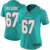 Women's Nike Miami Dolphins #67 Daniel Kilgore Aqua Green Team Color Vapor Untouchable Limited Player NFL Jersey