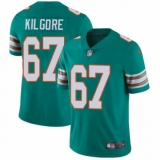 Men's Nike Miami Dolphins #67 Daniel Kilgore Aqua Green Alternate Vapor Untouchable Limited Player NFL Jersey