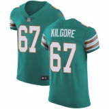 Men's Nike Miami Dolphins #67 Daniel Kilgore Aqua Green Alternate Vapor Untouchable Elite Player NFL Jersey